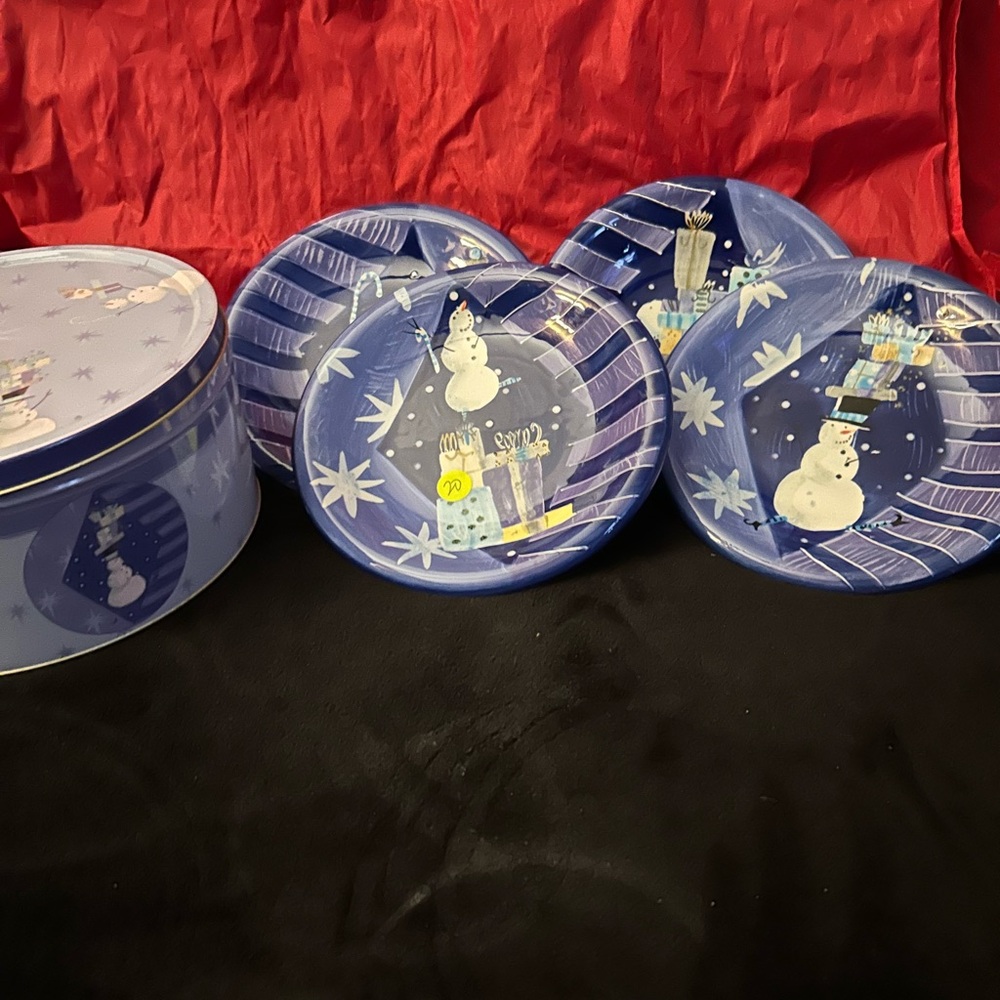 Festive Snowman Plates Set
